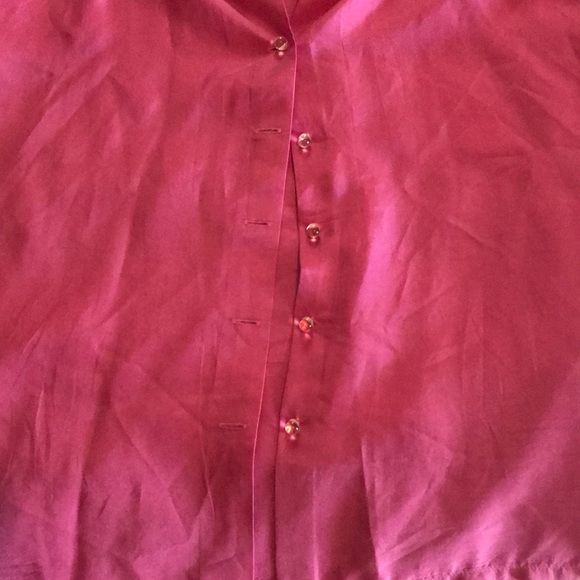 XSP Ann Taylor silk fuchsia blouse sleeveless - Picture 3 of 8